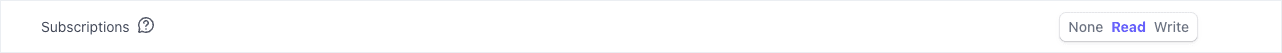 Stripe permission row showing Subscriptions set to Read